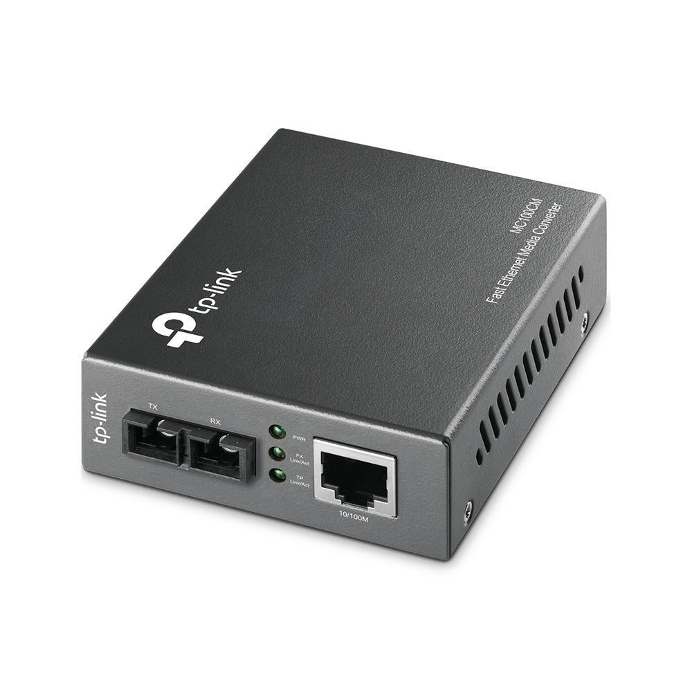 TP-Link MC100CM 10/100Mbps Multi-Mode Dual Fiber Media Converter SC Port | 100BASE-FX Fiber to 100Base-TX Copper TP-Link MC100CM 10/100Mbps Multi-Mode Dual Fiber Media Converter SC Port | 100BASE-FX Fiber to 100Base-TX Copper